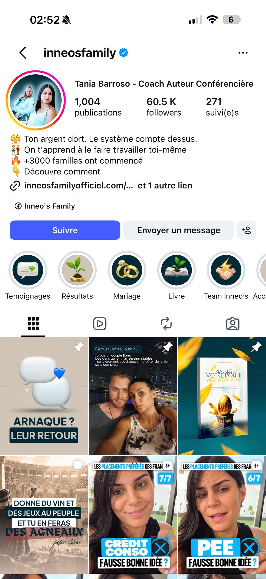 Instagram profile of @inneosfamily, 60.5 K followers